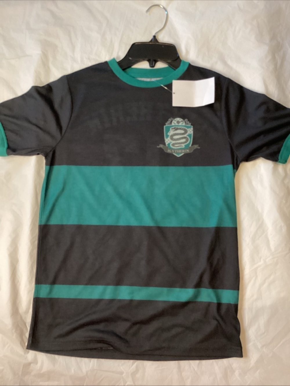 Slytherin Black & Teal Stripe Short Sleeve Tee